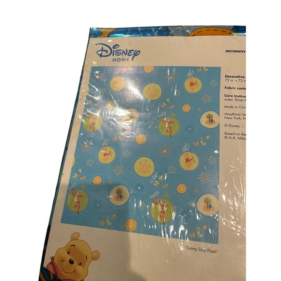 Disney Winnie the Pooh Shower Curtain Vinyl Sunny Day NEW Vintage? - Picture 4 of 4